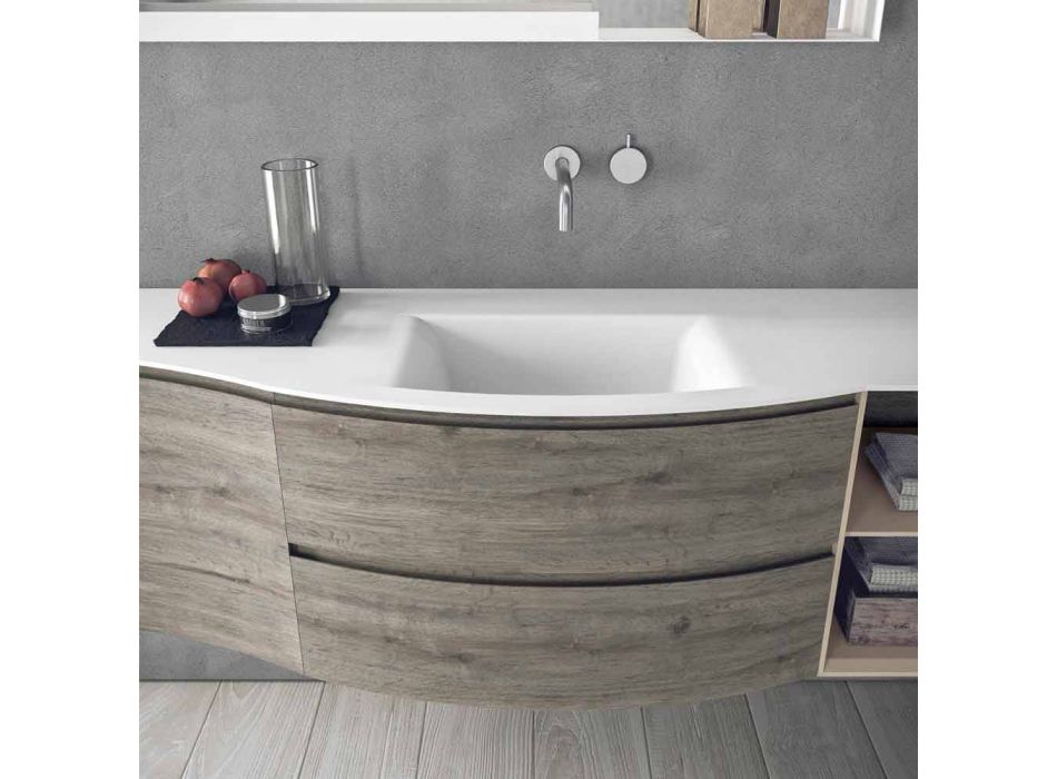 Composition de conception suspendue, meubles de salle de bains de conception moderne - Callisi5 Viadurini