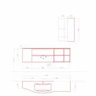 Composition de conception suspendue, meubles de salle de bains de conception moderne - Callisi5 Viadurini