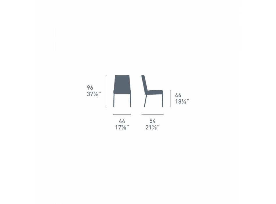 Connubia Calligaris Garda chaise moderne en tissu et métal, 2 pièces Viadurini