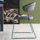 Connubia chaise de New York Calligaris en cuir design moderne, 2 pièces Viadurini