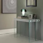 Console extensible au design moderne avec pieds en verre trempé Miss Viadurini