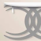 Console murale au design moderne en bois blanc et gris - Coco Viadurini