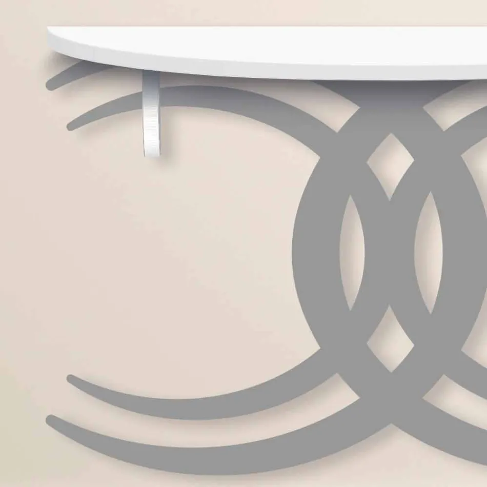 Console murale au design moderne en bois blanc et gris - Coco Viadurini