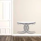 Console murale au design moderne en bois blanc et gris - Coco Viadurini