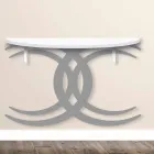 Console murale au design moderne en bois blanc et gris - Coco Viadurini