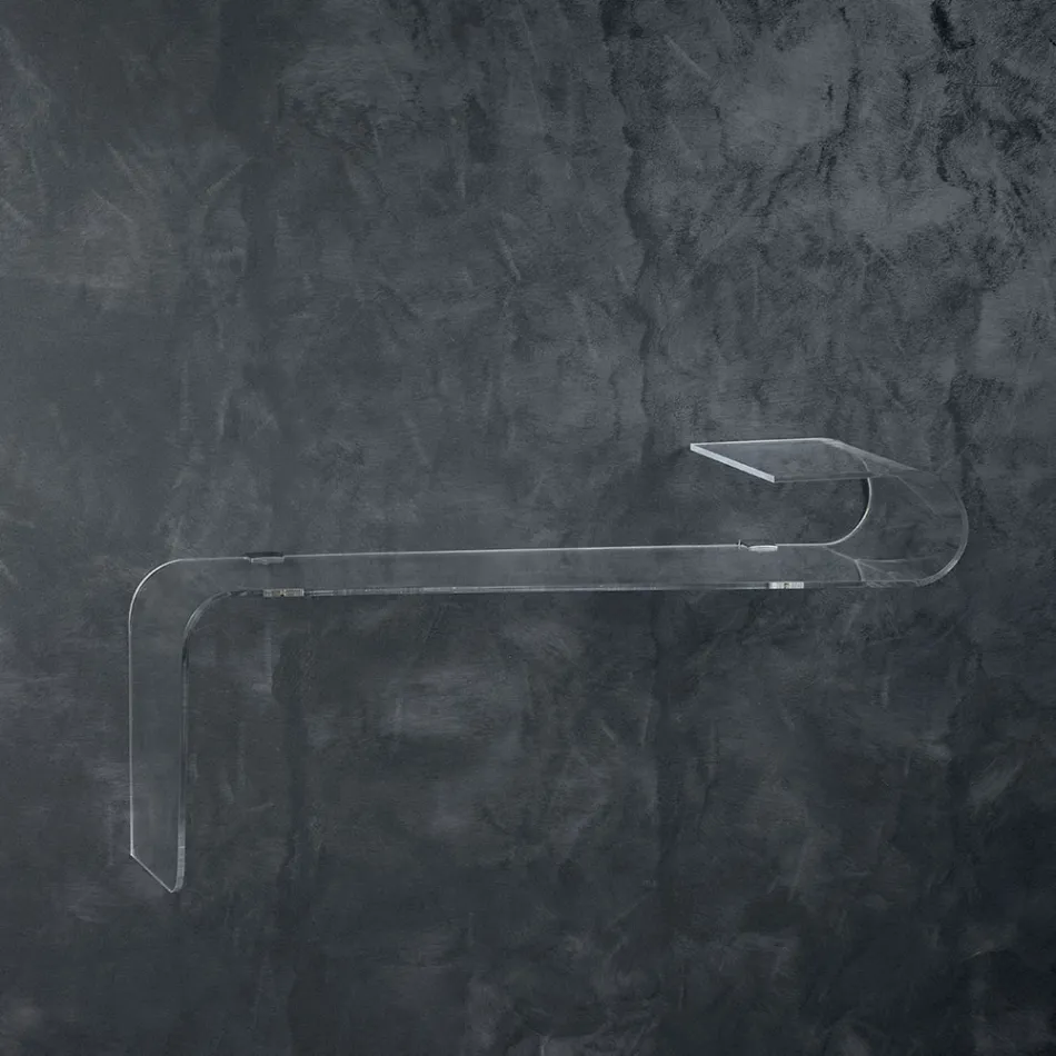 Console Murale Suspendue en Cristal Acrylique Design Transparent - Cesarea Viadurini
