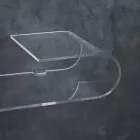 Console Murale Suspendue en Cristal Acrylique Design Transparent - Cesarea Viadurini