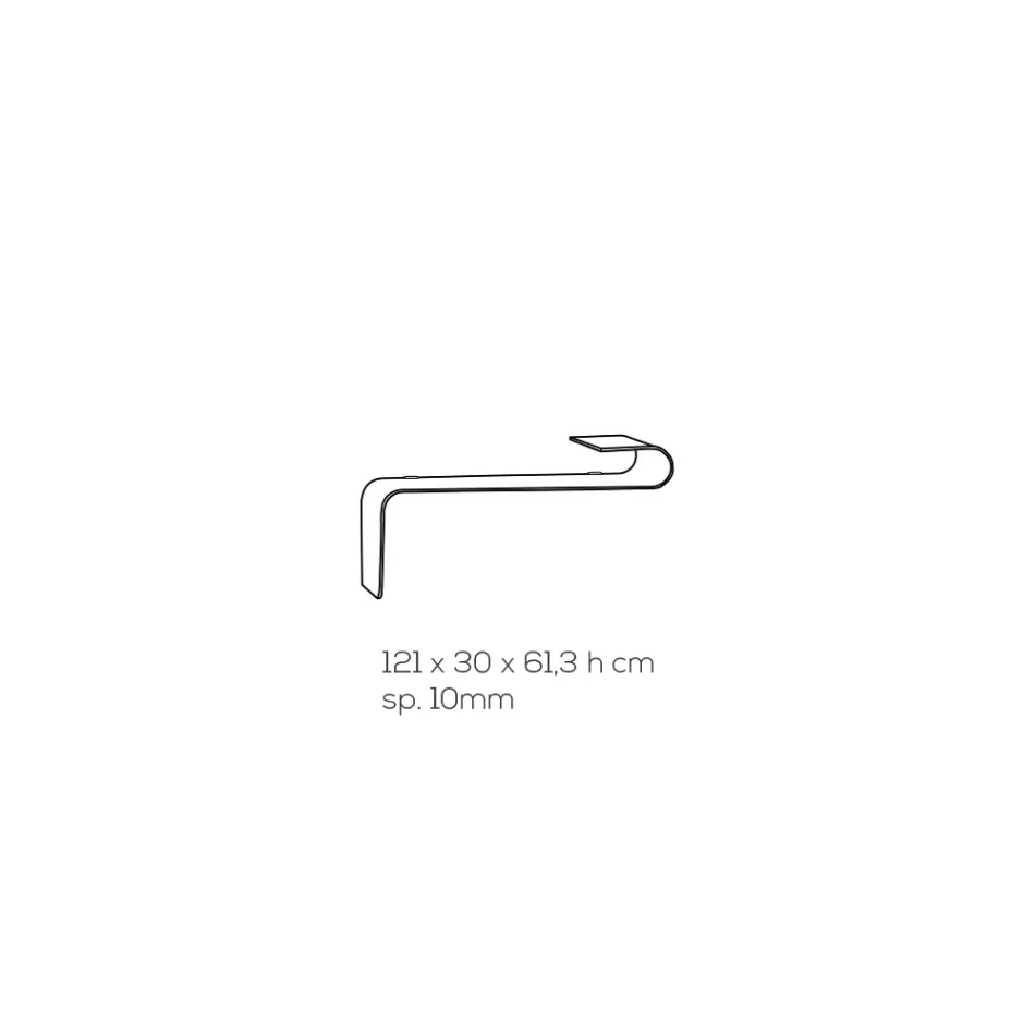 Console Murale Suspendue en Cristal Acrylique Design Transparent - Cesarea Viadurini