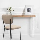 Console murale en plexiglas transparent et bois design moderne - Betone Viadurini
