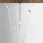 Table Console Murale en Bois Blanc Gris ou Corten et Plexiglas - Leopardi Viadurini