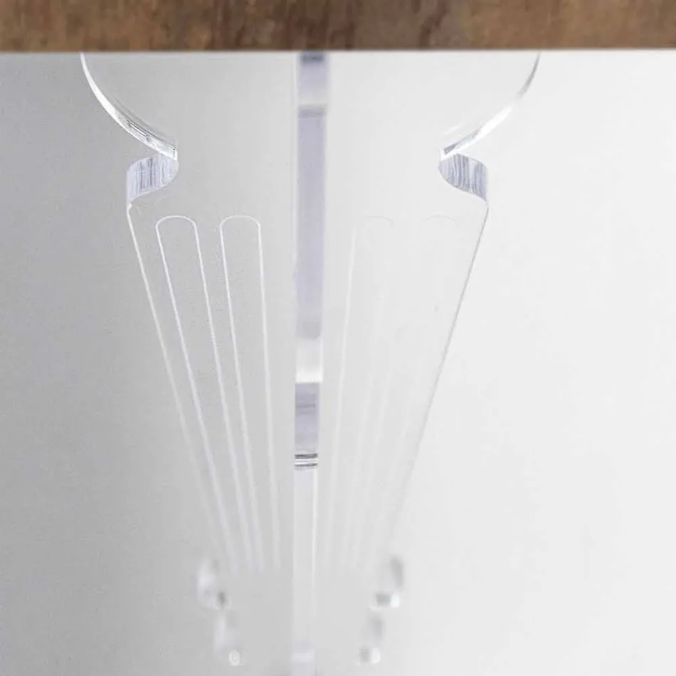 Table Console Murale en Bois Blanc Gris ou Corten et Plexiglas - Leopardi Viadurini