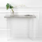 Table Console Murale en Bois Blanc Gris ou Corten et Plexiglas - Leopardi Viadurini