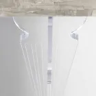 Table Console Murale en Bois Blanc Gris ou Corten et Plexiglas - Leopardi Viadurini