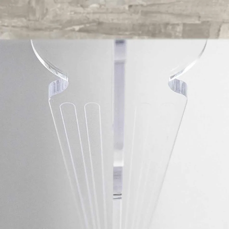 Table Console Murale en Bois Blanc Gris ou Corten et Plexiglas - Leopardi Viadurini