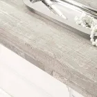 Table Console Murale en Bois Blanc Gris ou Corten et Plexiglas - Leopardi Viadurini