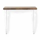 Table Console Murale en Bois Blanc Gris ou Corten et Plexiglas - Leopardi Viadurini