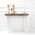 Table Console Murale en Bois Blanc Gris ou Corten et Plexiglas - Leopardi Viadurini