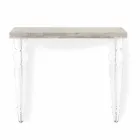 Table Console Murale en Bois Blanc Gris ou Corten et Plexiglas - Leopardi Viadurini