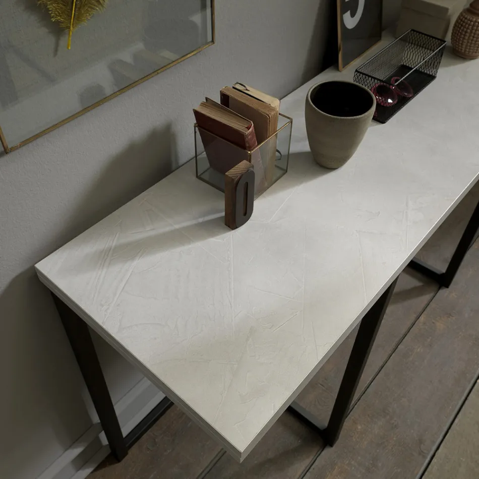 Console Extensible 150 cm en Métal et Mélamine Made in Italy - Flap Viadurini
