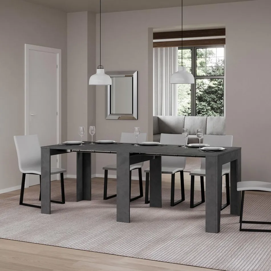 Console extensible jusqu'à 181 cm en essence de mélamine Made in Italy - Castello Viadurini