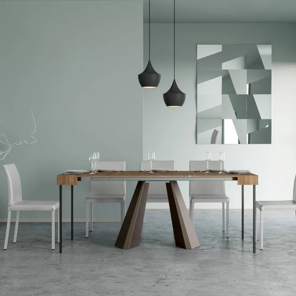 Console extensible jusqu'à 300 cm avec pieds finition ours fabriquée en Italie - Destino Viadurini