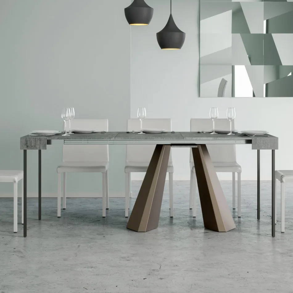 Console extensible jusqu'à 300 cm avec pieds finition ours fabriquée en Italie - Destino Viadurini