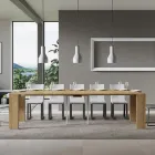 Console extensible jusqu'à 300 cm avec support à 2 pieds fabriquée en Italie - Phantom Viadurini