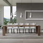 Console extensible jusqu'à 300 cm avec support à 2 pieds fabriquée en Italie - Phantom Viadurini