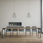 Console extensible jusqu'à 300 cm avec structure anthracite et bois fabriquée en Italie - Fata Viadurini