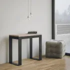 Console extensible jusqu'à 300 cm avec structure anthracite et bois fabriquée en Italie - Fata Viadurini
