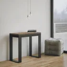 Console extensible jusqu'à 300 cm avec structure anthracite et bois fabriquée en Italie - Fata Viadurini