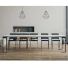 Console extensible jusqu'à 300 cm avec structure anthracite et bois fabriquée en Italie - Fata Viadurini