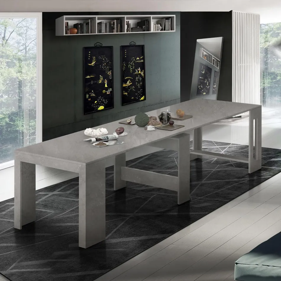 Console extensible à 300 cm de l'entrée ou du salon en bois - Katharina Viadurini