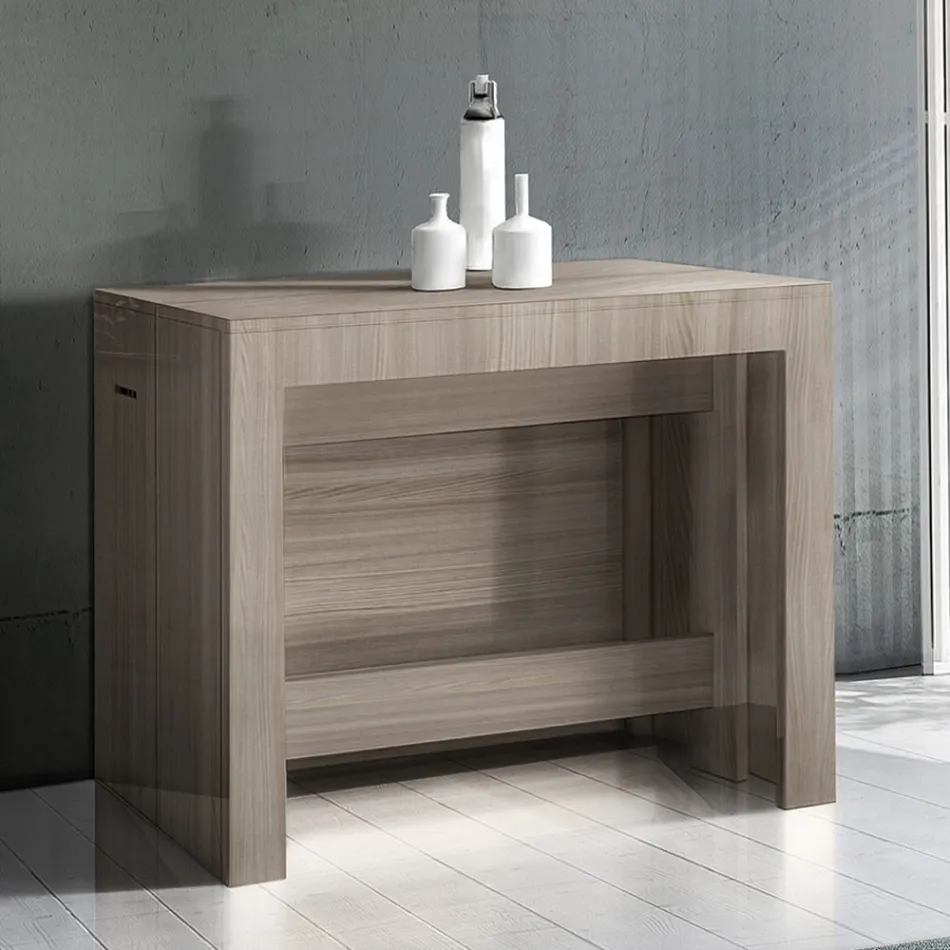 Console extensible à 300 cm de l'entrée ou du salon en bois - Katharina Viadurini