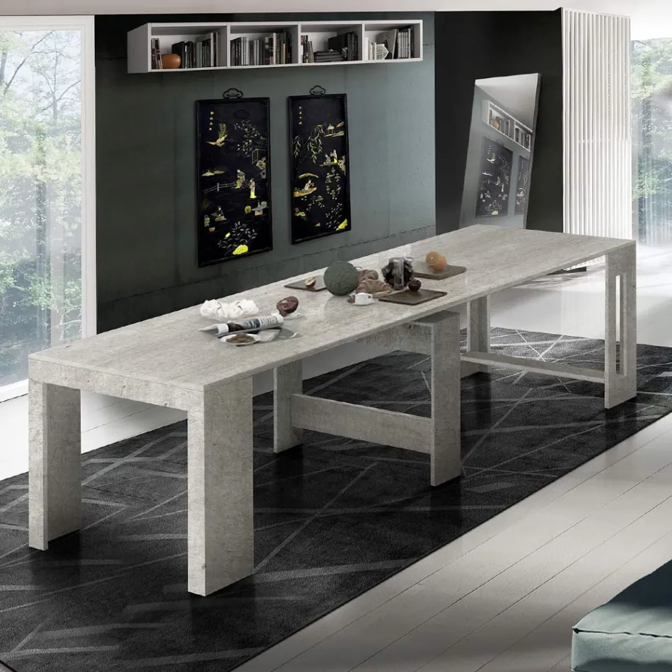 Console extensible à 300 cm de l'entrée ou du salon en bois - Katharina Viadurini