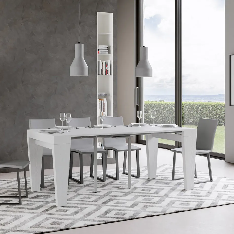 Console extensible jusqu'à 300 cm en bois Made in Italy - Trône Viadurini