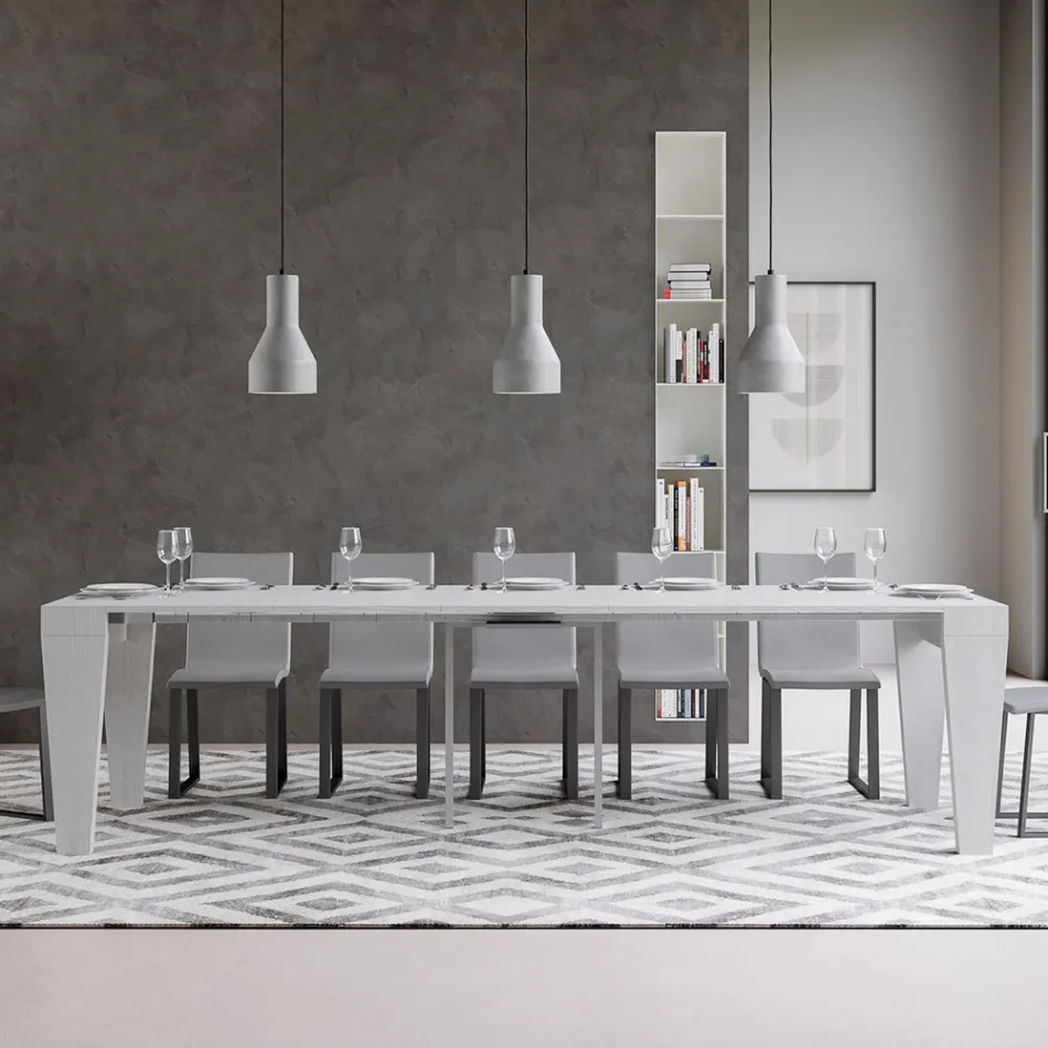 Console extensible jusqu'à 300 cm en bois Made in Italy - Trône Viadurini