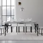 Console extensible avec pieds en fer modernes fabriquées en Italie - Palazzo Viadurini