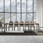 Console extensible de design moderne en bois et fer fabriquée en Italie - Jamais Viadurini