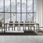 Console extensible de design moderne en bois et fer fabriquée en Italie - Jamais Viadurini