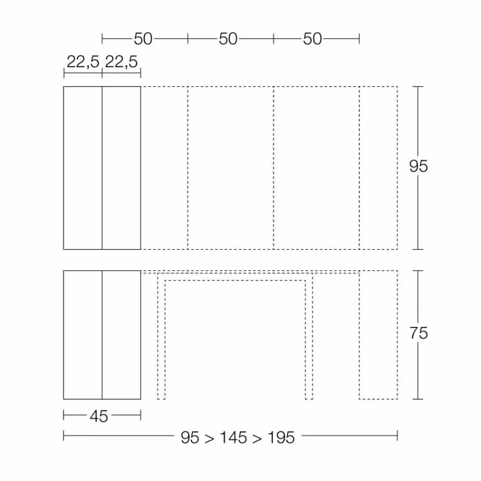 Console extensible jusqu'à 295 cm en bois design Made in Italy - Temocle Viadurini