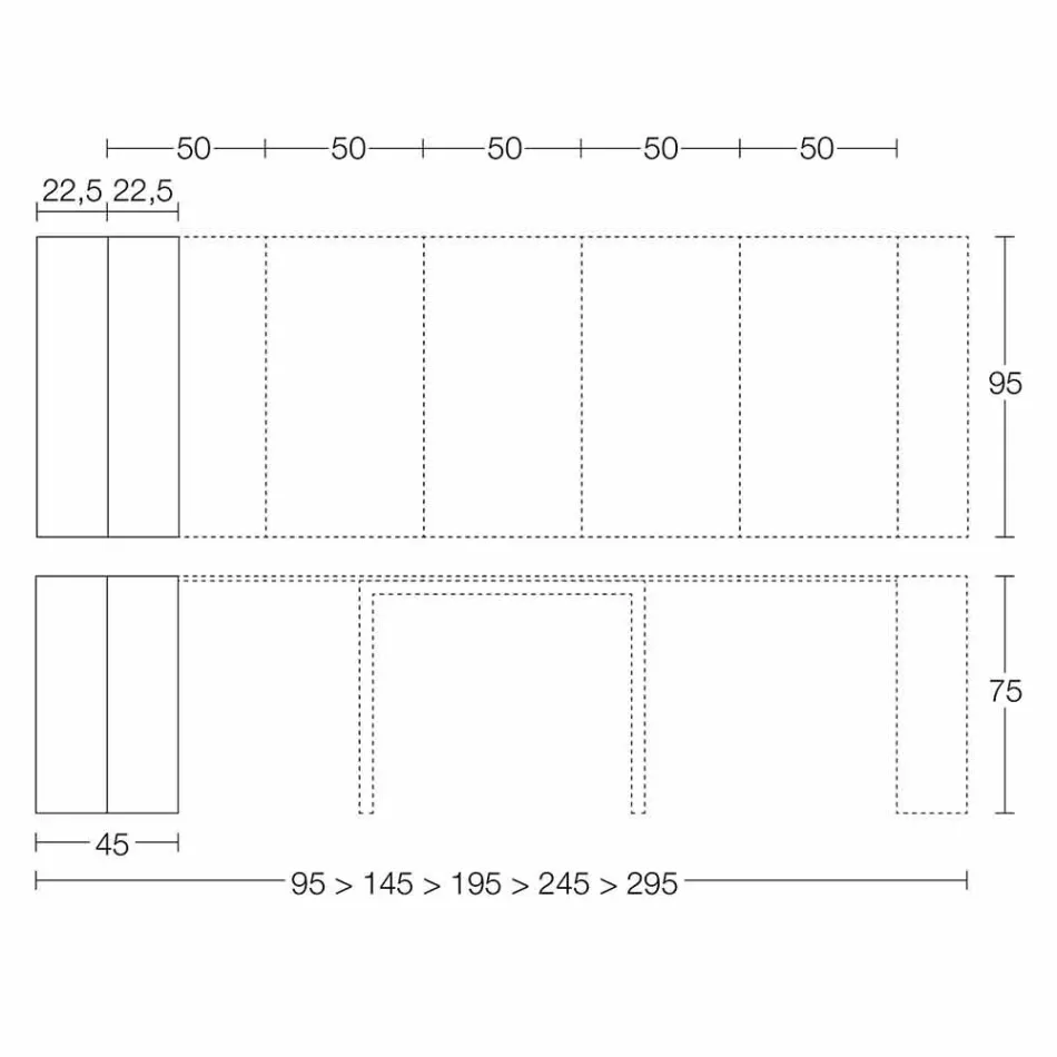 Console extensible jusqu'à 295 cm en bois design Made in Italy - Temocle Viadurini
