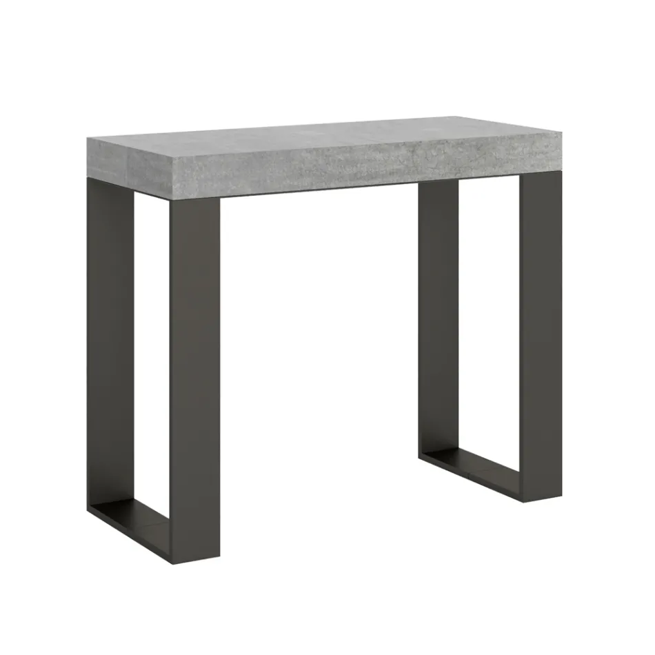 Console Extensible jusqu'à 300 cm avec Structure Anthracite Fabriquée en Italie - Giant Viadurini