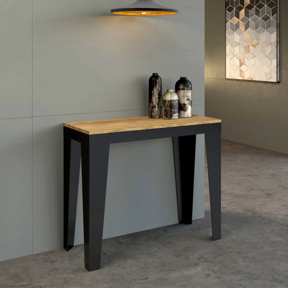Console Extensible jusqu'à 300 cm en Microparticules de Bois Made in Italy – Flamber Viadurini