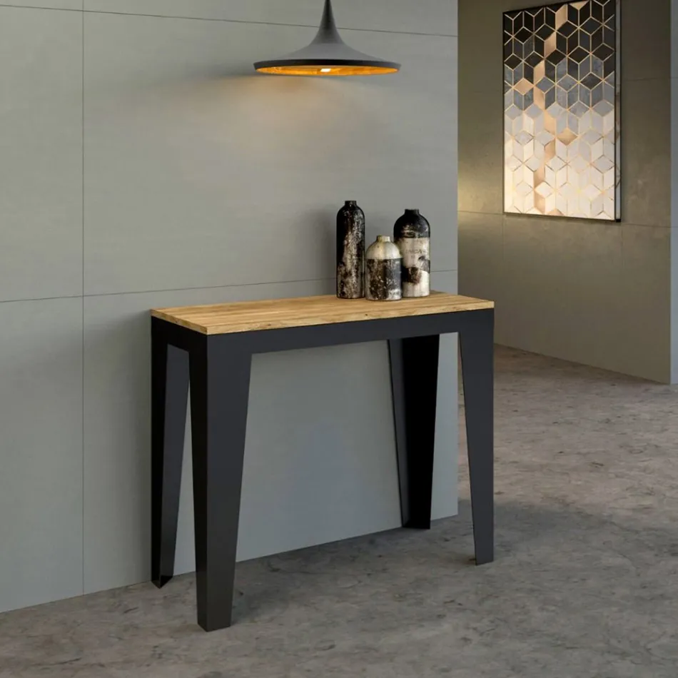 Console Extensible jusqu'à 300 cm en Microparticules de Bois Made in Italy – Flamber Viadurini