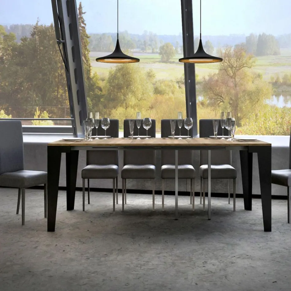 Console Extensible jusqu'à 300 cm en Microparticules de Bois Made in Italy – Flamber Viadurini