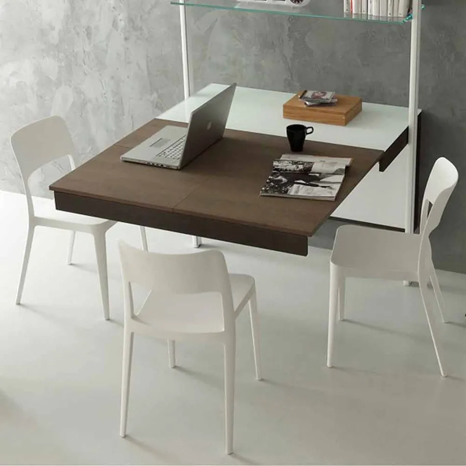 Console en cristal extensible avec structure métallique Made in Italy - Iode Viadurini