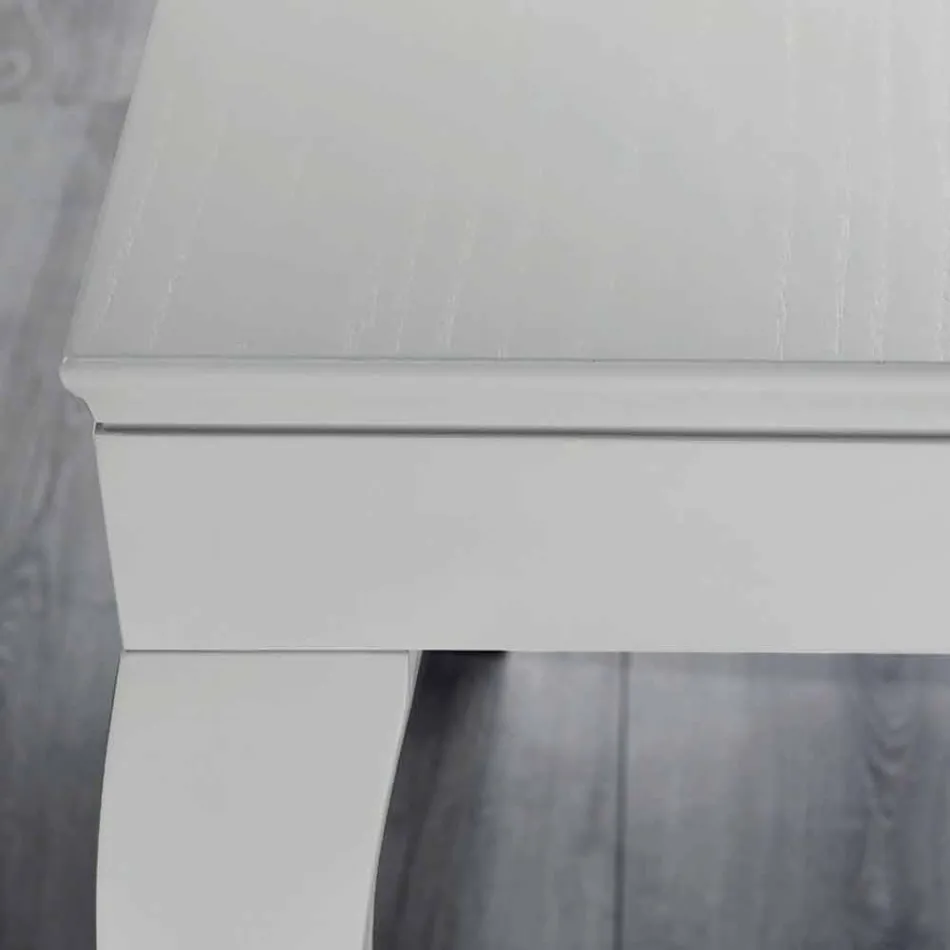 Console extensible en bois de frêne laqué gris gris - Pic Viadurini