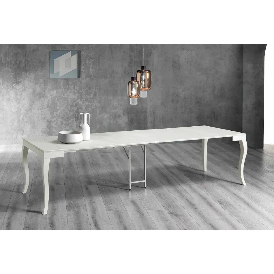 Console extensible en bois de frêne laqué gris gris - Pic Viadurini
