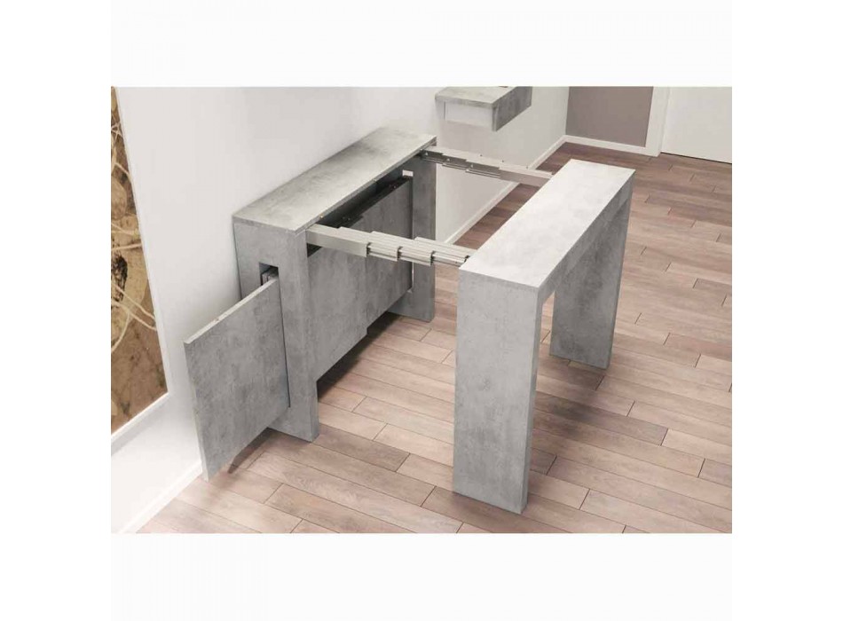 Table Console Extensible Avec Rallonges Intégrées Console extensible moderne Ussana, avec rallonges intégrées